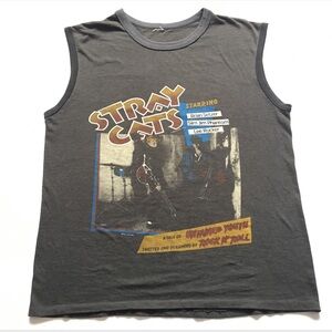 1983 STRAY CATS STRUTTIN Across America Vintage Muscle Shirt // Size Medium